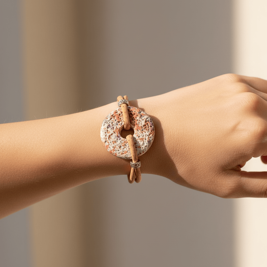 luisa-paix-o-bijoux-bracelet-li-ge-m-daillon-rose-21cm image 2