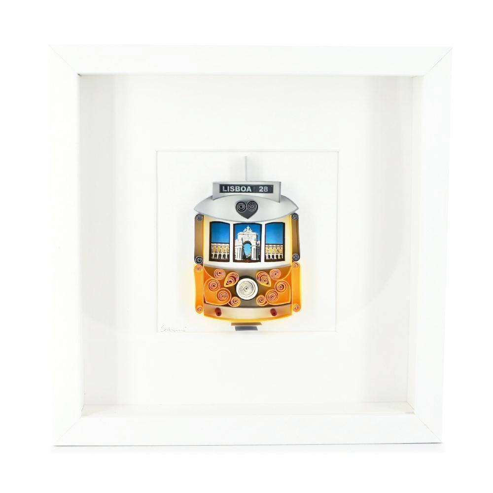 luisa-paix-o-electrico-28-tableau-paperolles-tramway-lisbonne-fait-main image 1