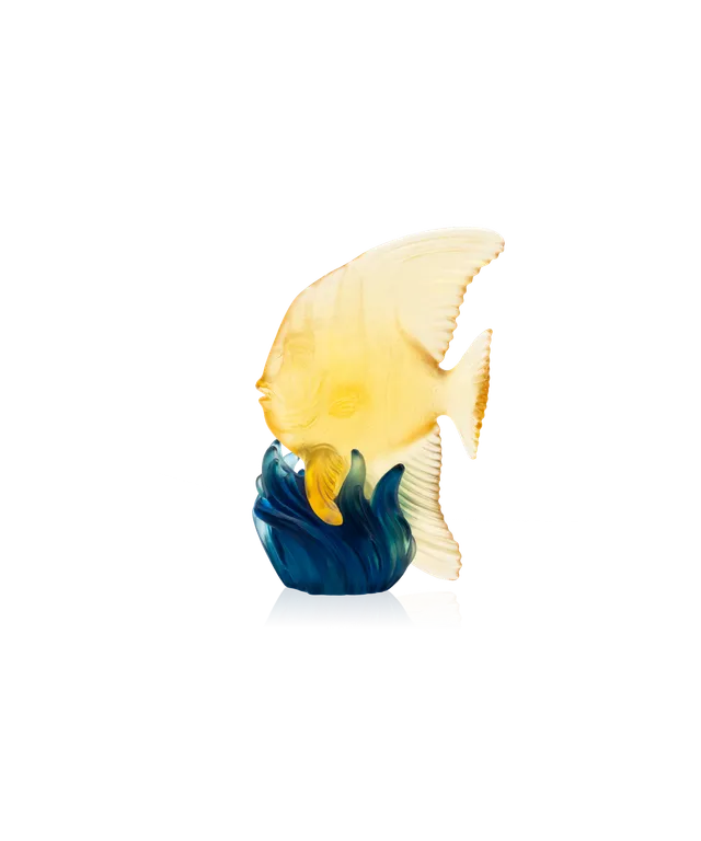 daum-univers-animalier-maya-platax-sculpture-moyen-mod-le-jaune-bleu image 1
