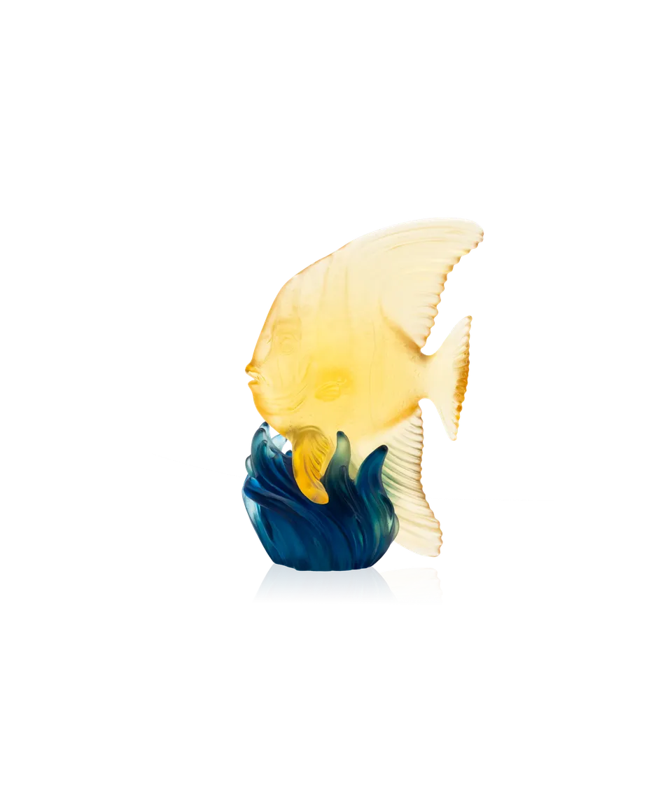 daum-univers-animalier-maya-platax-sculpture-moyen-mod-le-jaune-bleu image 1