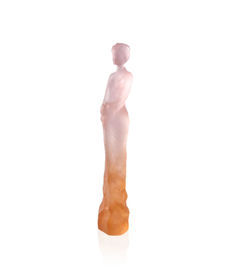 daum-eug-nie-sculpture-cristal-rose-jaune-375-ex image 1