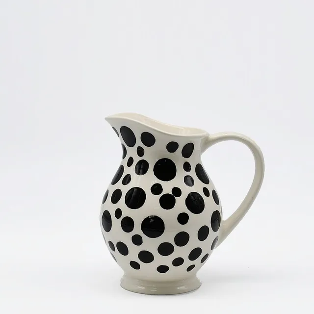 luisa-paix-o-pichet-pois-c-ramique-noir-18cm-artisanal image 1