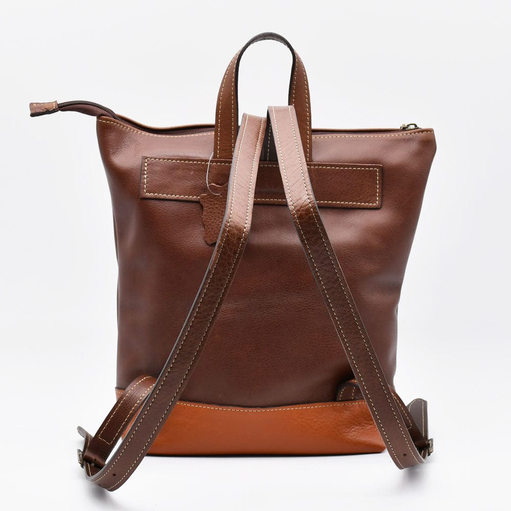 luisa-paix-o-sac-dos-cuir-marron-25x33cm-doubl-coton image 2