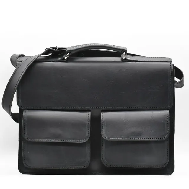 luisa-paix-o-cartable-cuir-noir-40cm-bandouli-re image 1