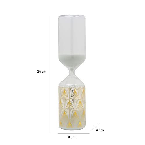 baroni-home-decorazioni-sablier-blanc-dor-24-cm-verre image 6