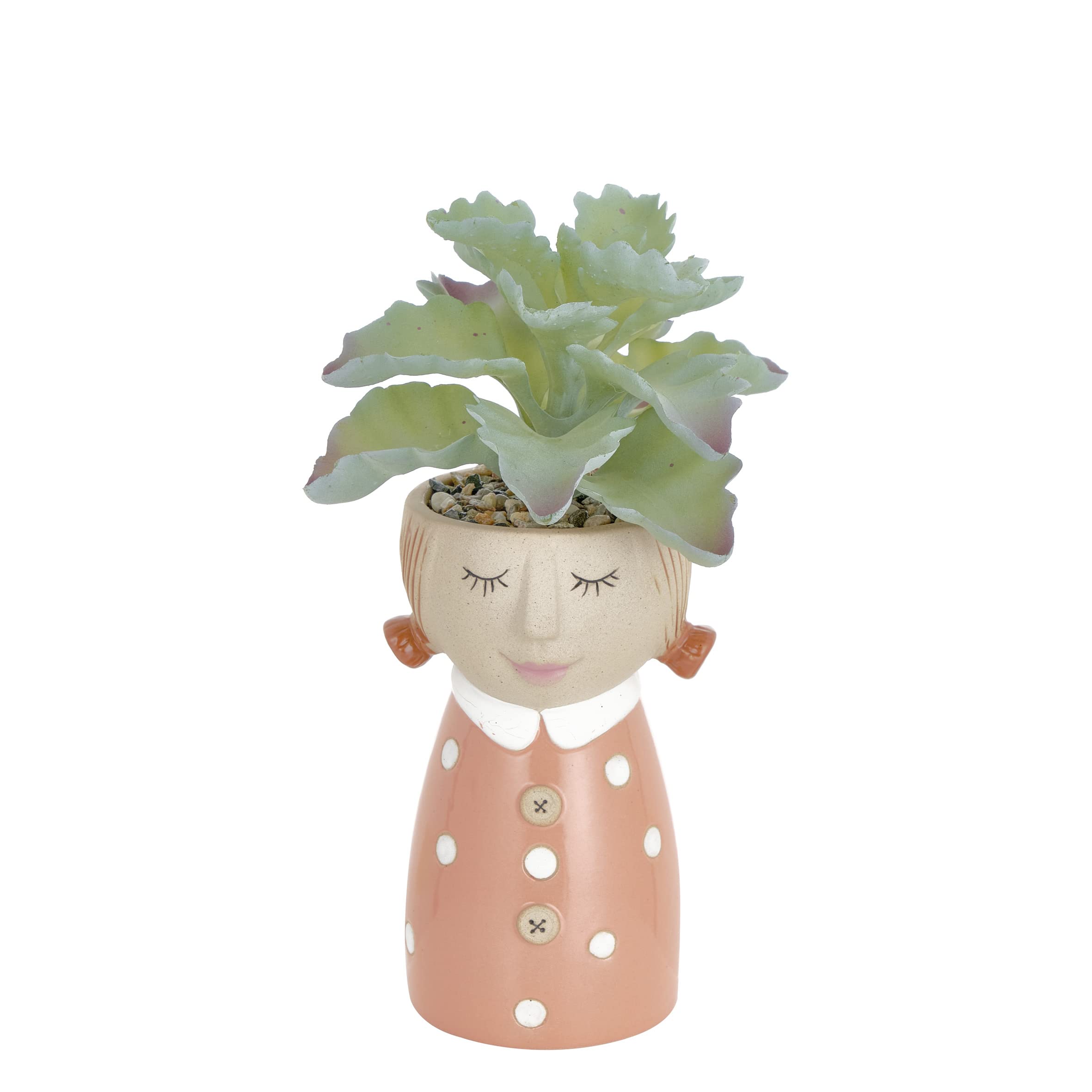 baroni-home-decorazioni-vase-c-ramique-fille-cheveux-rouges-21x13x20-cm image 8