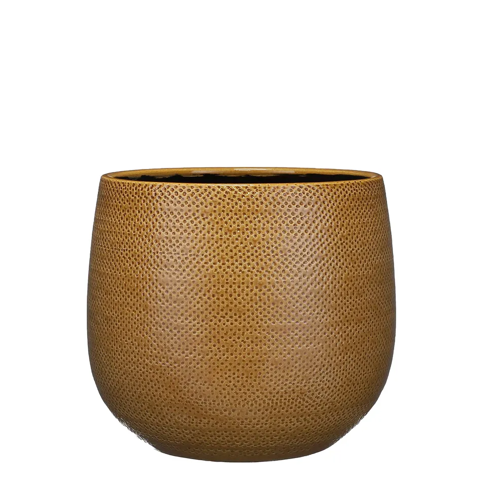 mica-gabriel-pot-de-fleurs-c-ramique-ocre-h25-x-29-cm image 1