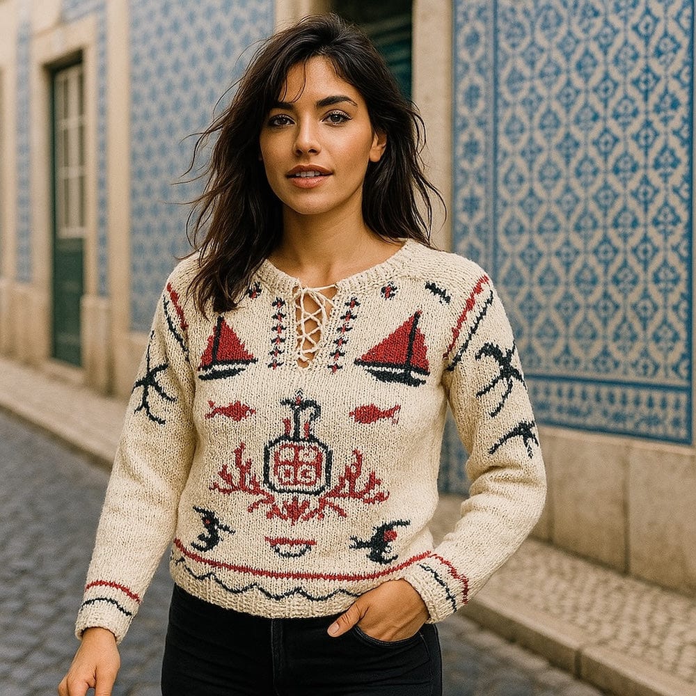 camisola-poveira-pull-laine-blanc-fait-main-20h image 2