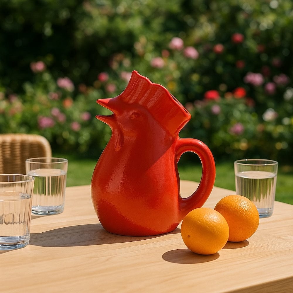 luisa-paix-o-vaisselle-portugaise-carafe-coq-c-ramique-rouge-1l image 2