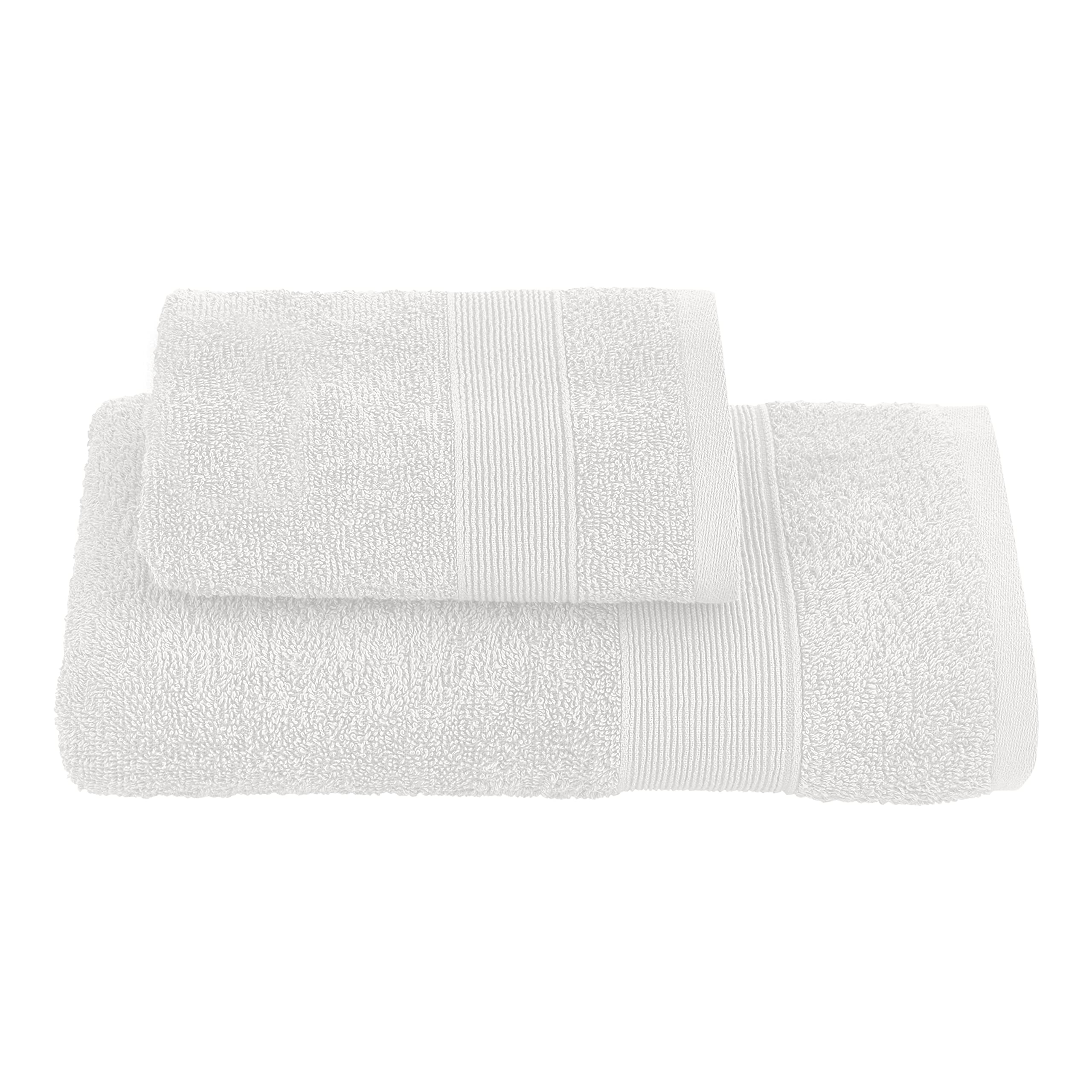 baroni-home-tessile-bagno-lot-2-serviettes-coton-blanc-55x100 image 1