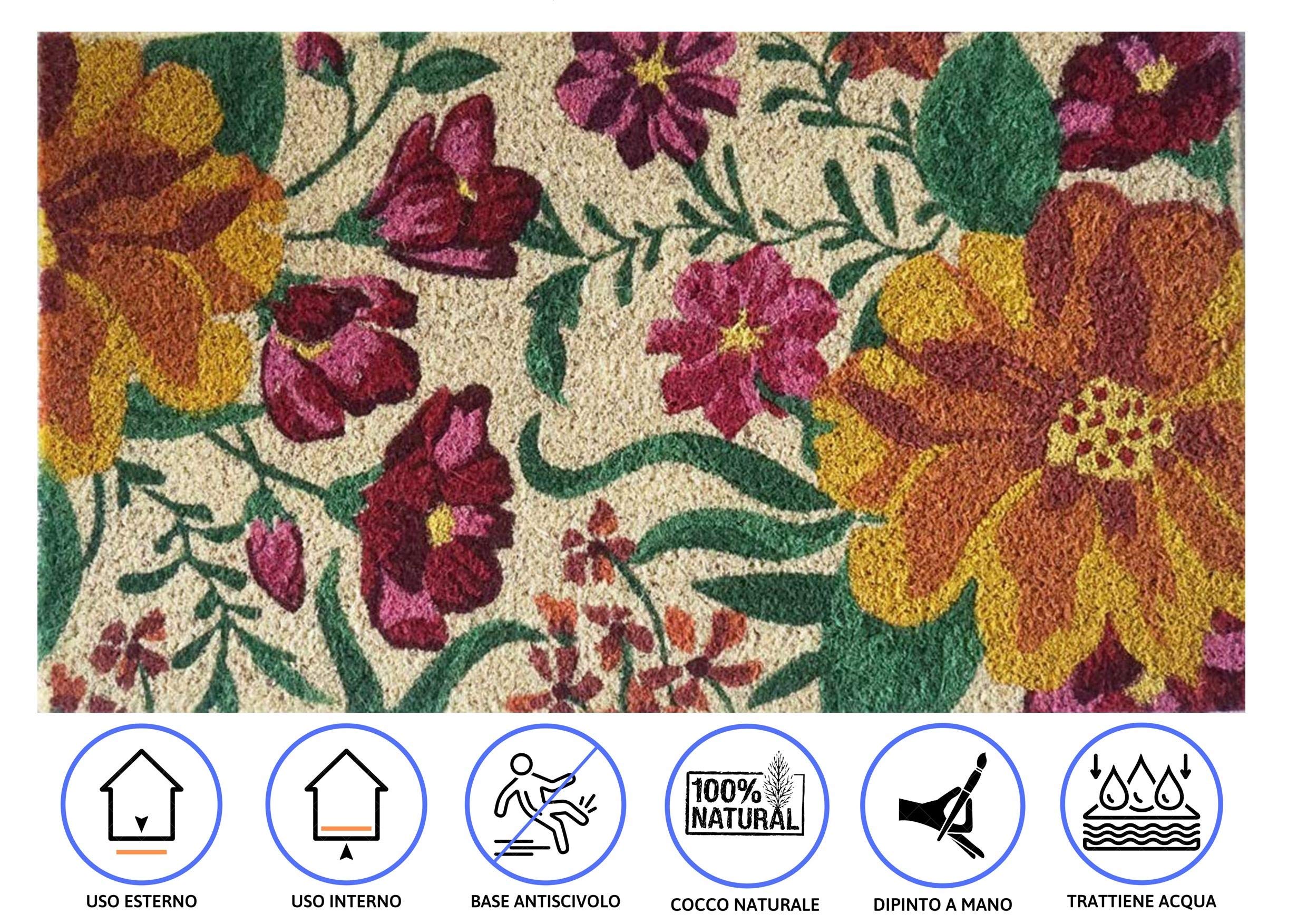 baroni-home-tessile-casa-paillasson-coco-fleurs-jaunes-70x40-cm image 3