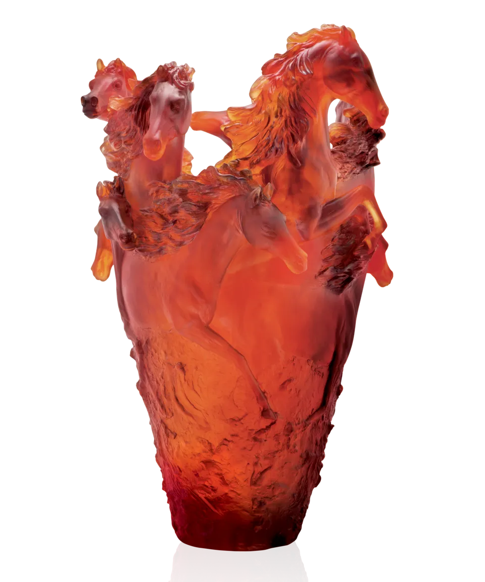 daum-cavalcade-vase-magnum-ambre-175-ex-cheval image 1