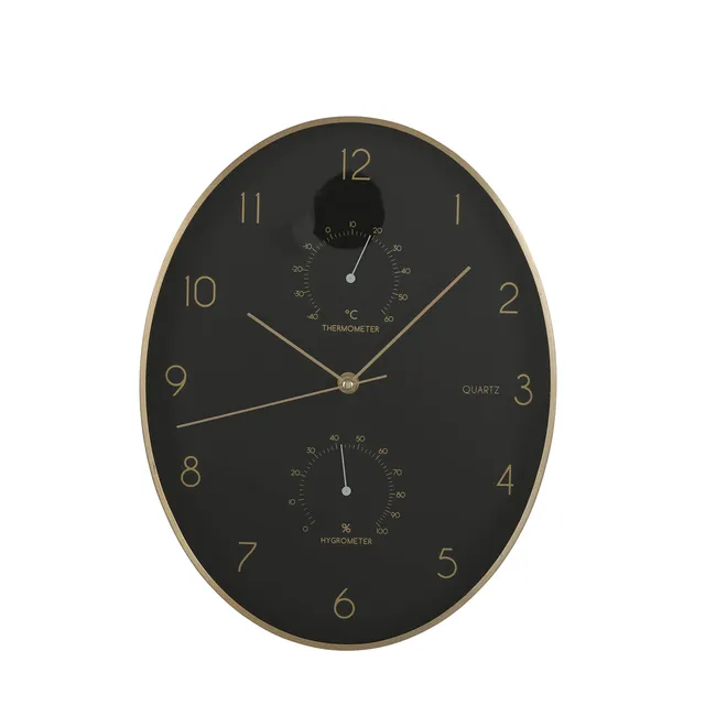 mica-decorations-andy-horloge-murale-noir-dor-35cm image 1