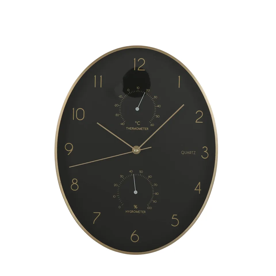 mica-decorations-andy-horloge-murale-noir-dor-35cm image 1