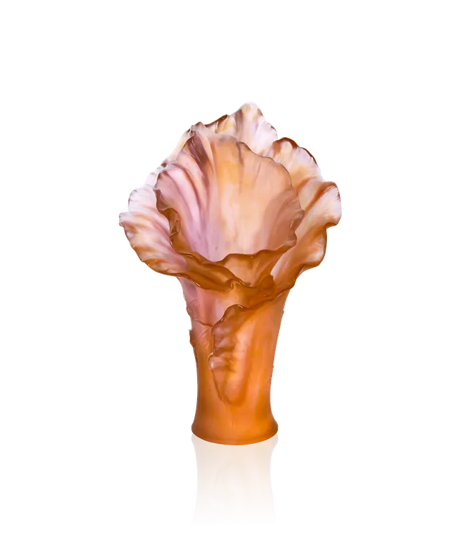daum-univers-v-g-tal-arum-vase-grand-mod-le-ambre-rose image 1