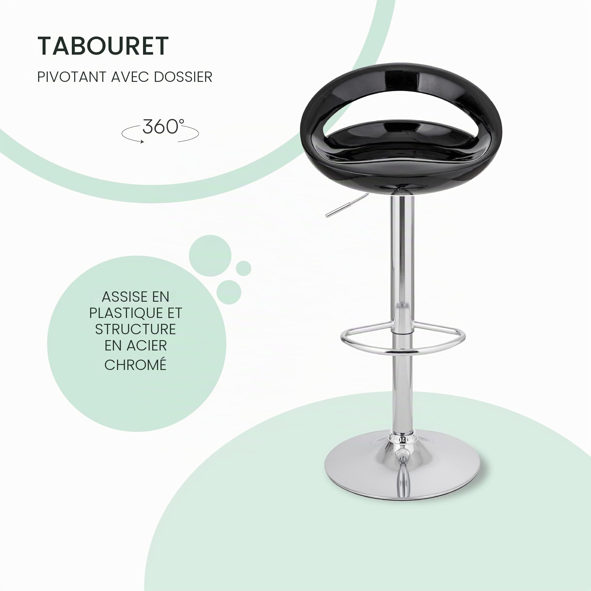 baroni-home-sedie-tabouret-de-bar-pivotant-noir-1-pi-ce-r-glable image 6
