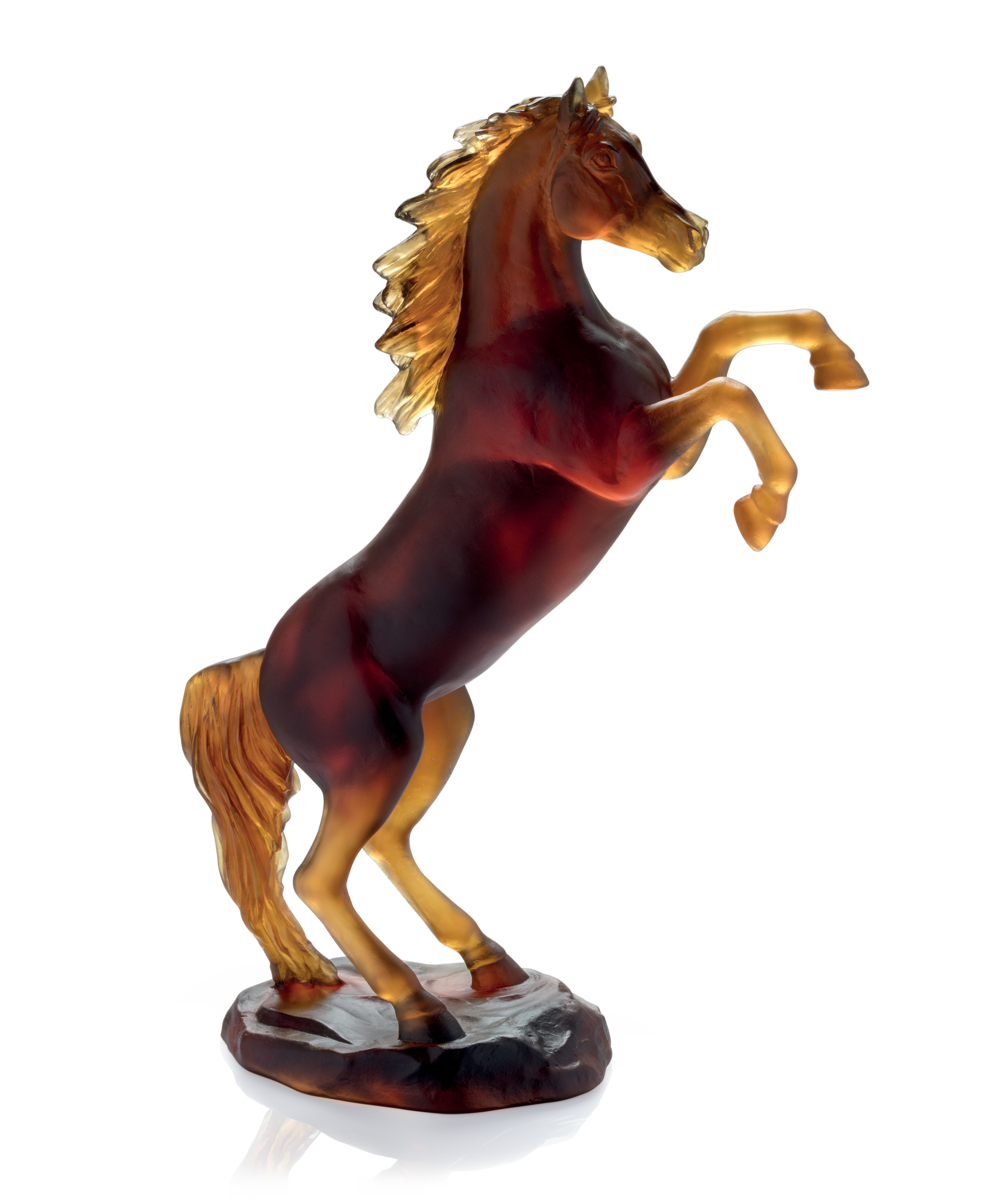 daum-univers-animalier-cheval-fougueux-sculpture-ambre-500ex image 1
