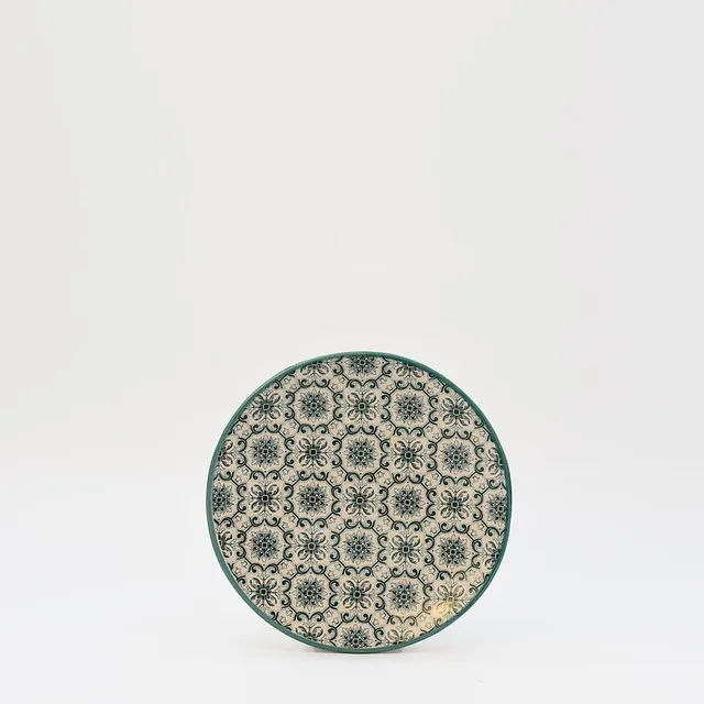 luisa-paix-o-padr-o-assiette-c-ramique-verte-12-cm image 1