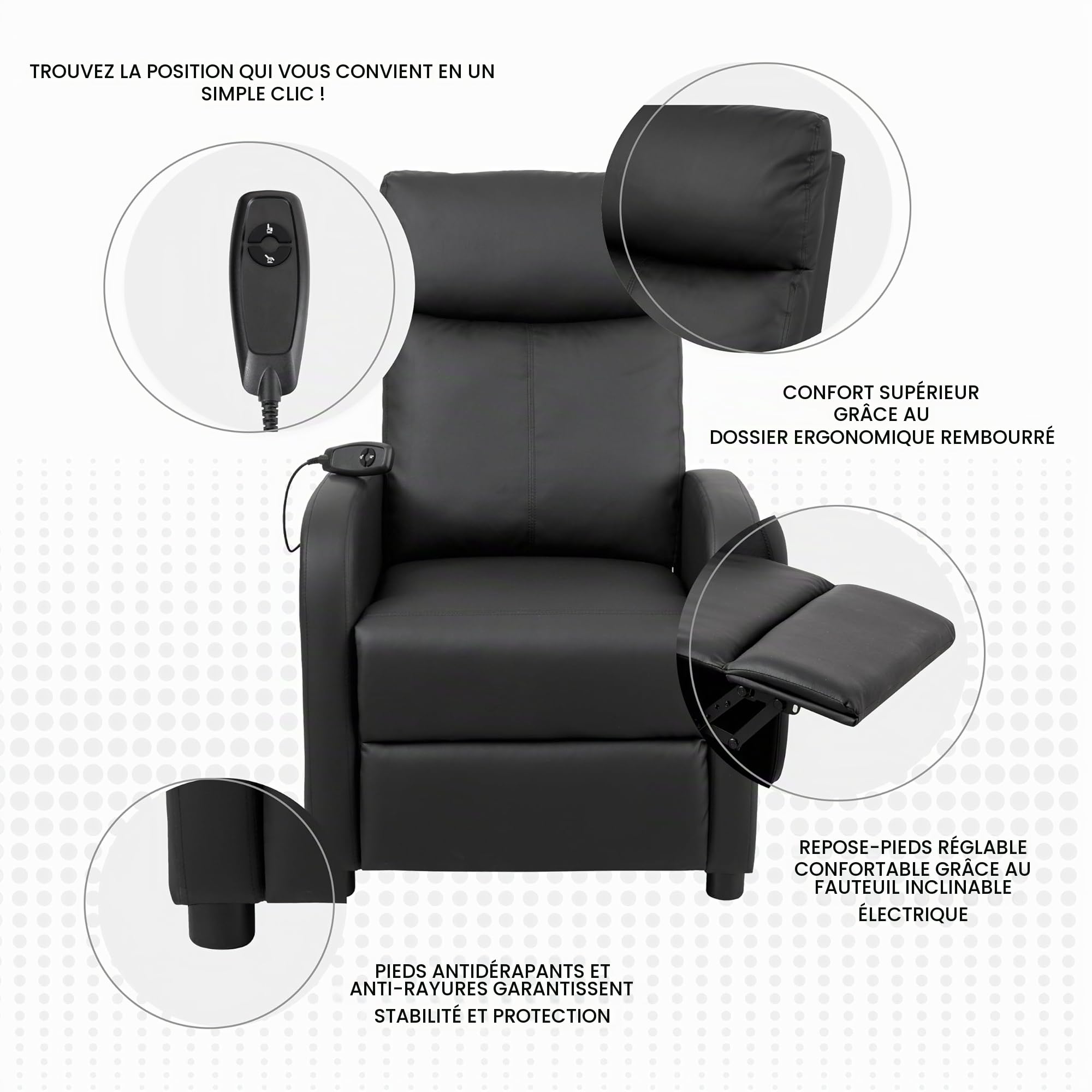baroni-home-poltrone-fauteuil-relax-lectrique-noir-mousse image 5