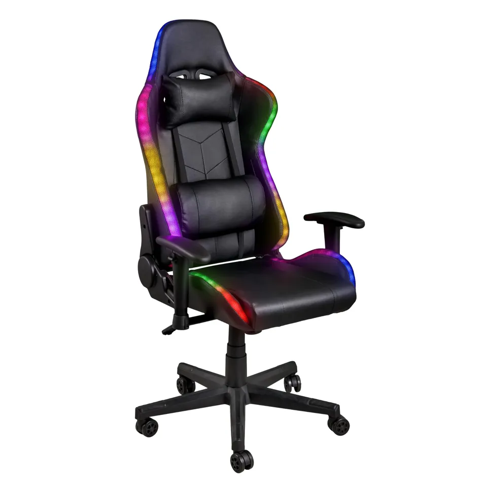baroni-home-sedie-chaise-gaming-noir-led-dossier-180 image 1