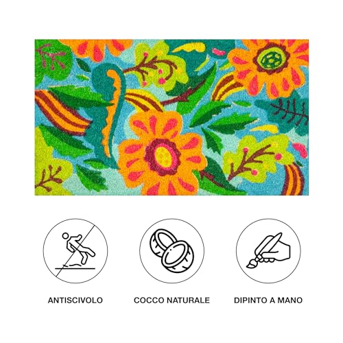 baroni-home-tessile-casa-paillasson-coco-fleurs-fond-bleu-70x40-cm image 7