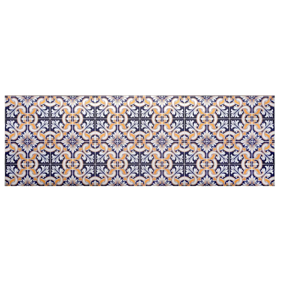 baroni-home-cucina-tapis-cuisine-pvc-bleu-jaune-60x180 image 1