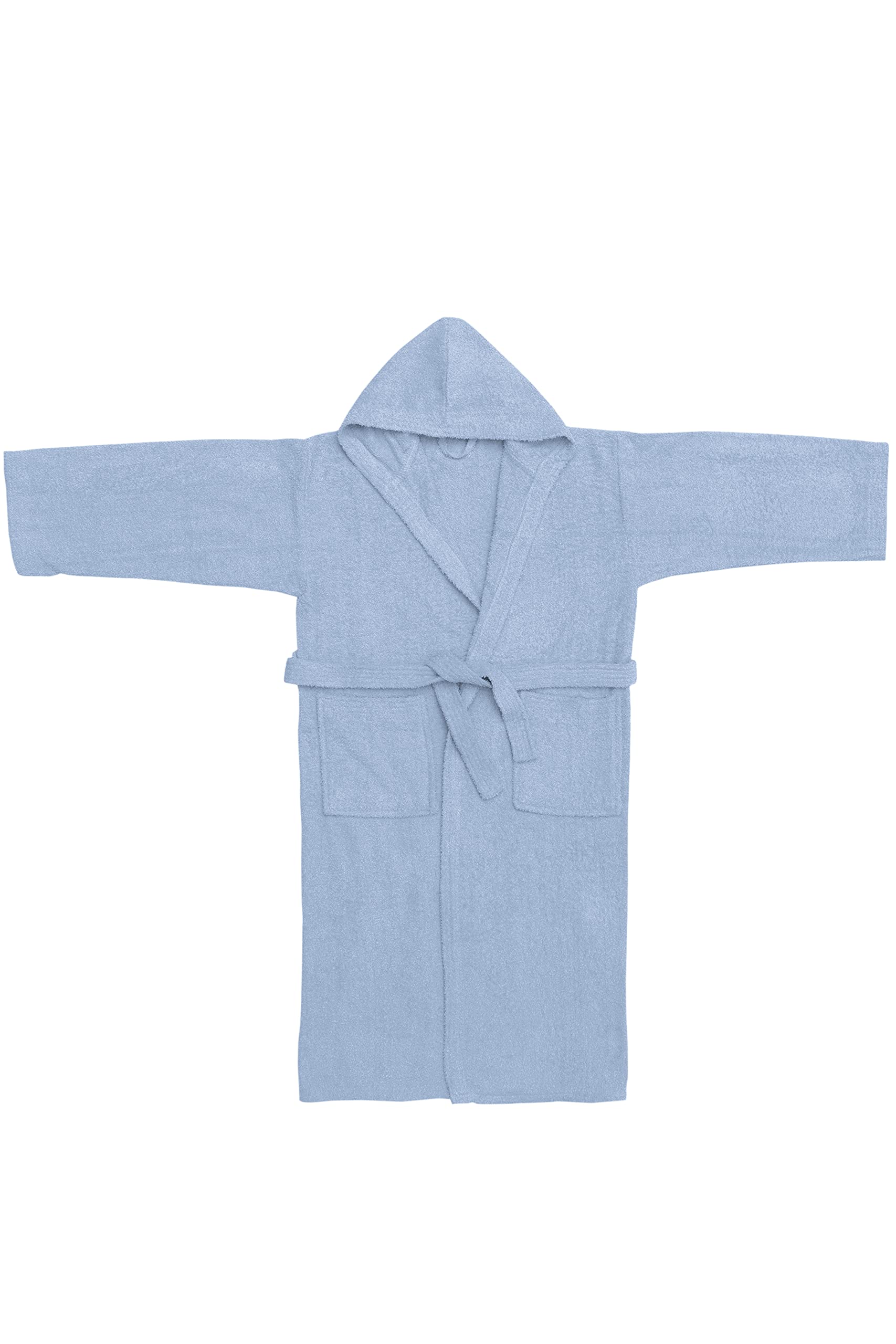 baroni-home-peignoir-enfant-capuche-coton-bleu-ciel-6-ans image 2
