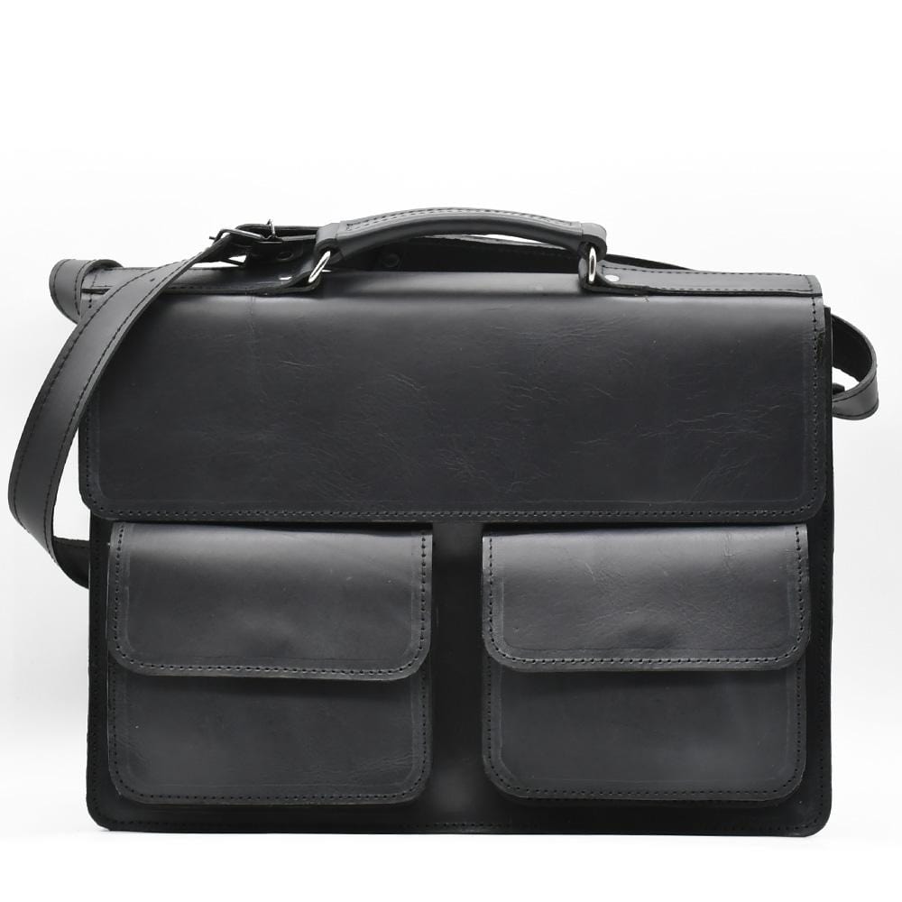 luisa-paix-o-cartable-cuir-noir-40cm-bandouli-re image 1