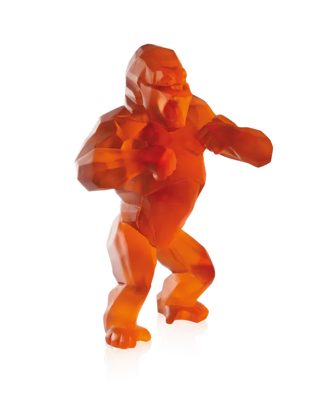 daum-art-cristal-wild-kong-orlinski-gorille-orange-cristal image 1