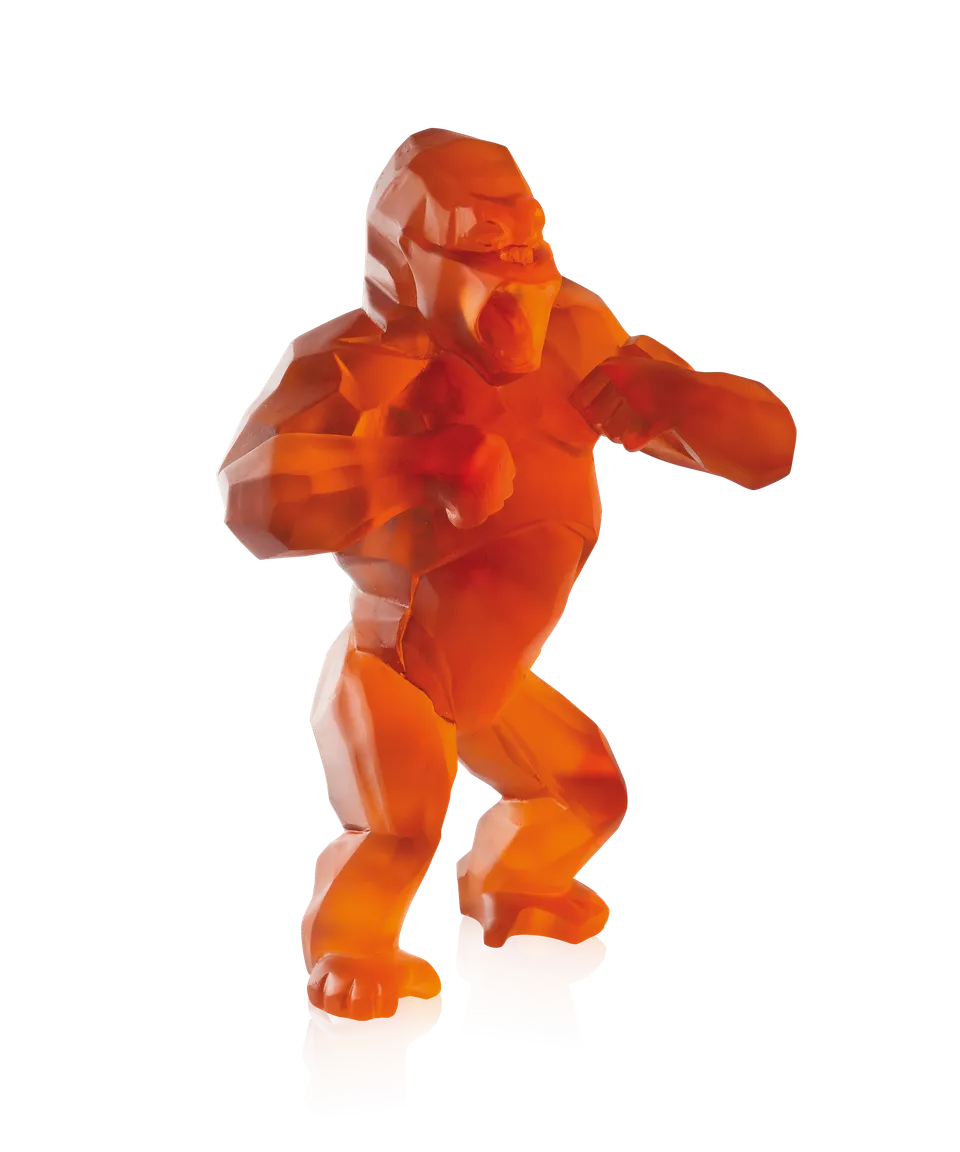 daum-art-cristal-wild-kong-orlinski-gorille-orange-cristal image 1