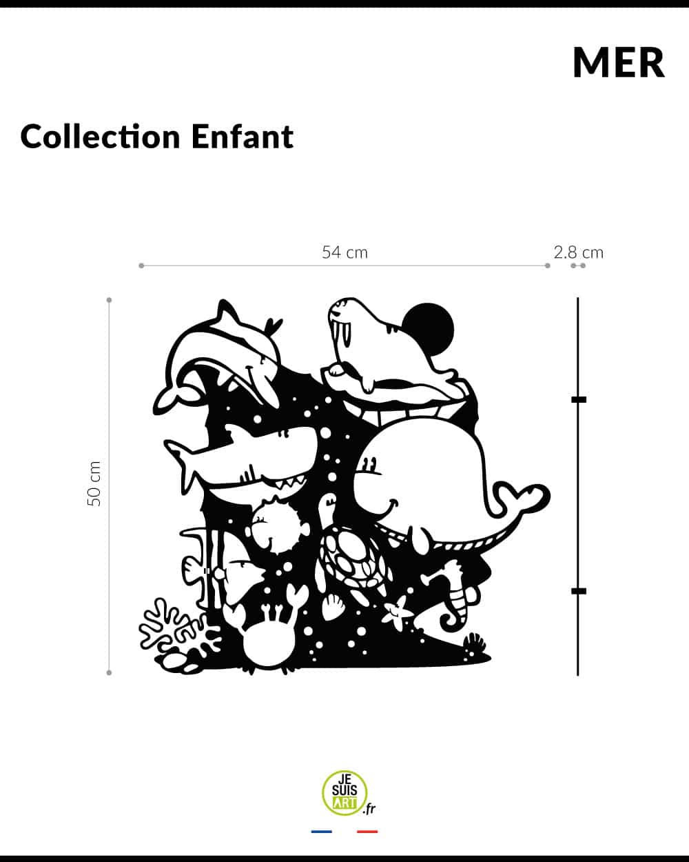 je-suis-art-mer-tableau-chambre-enfant-m-tal-animaux-marins image 5