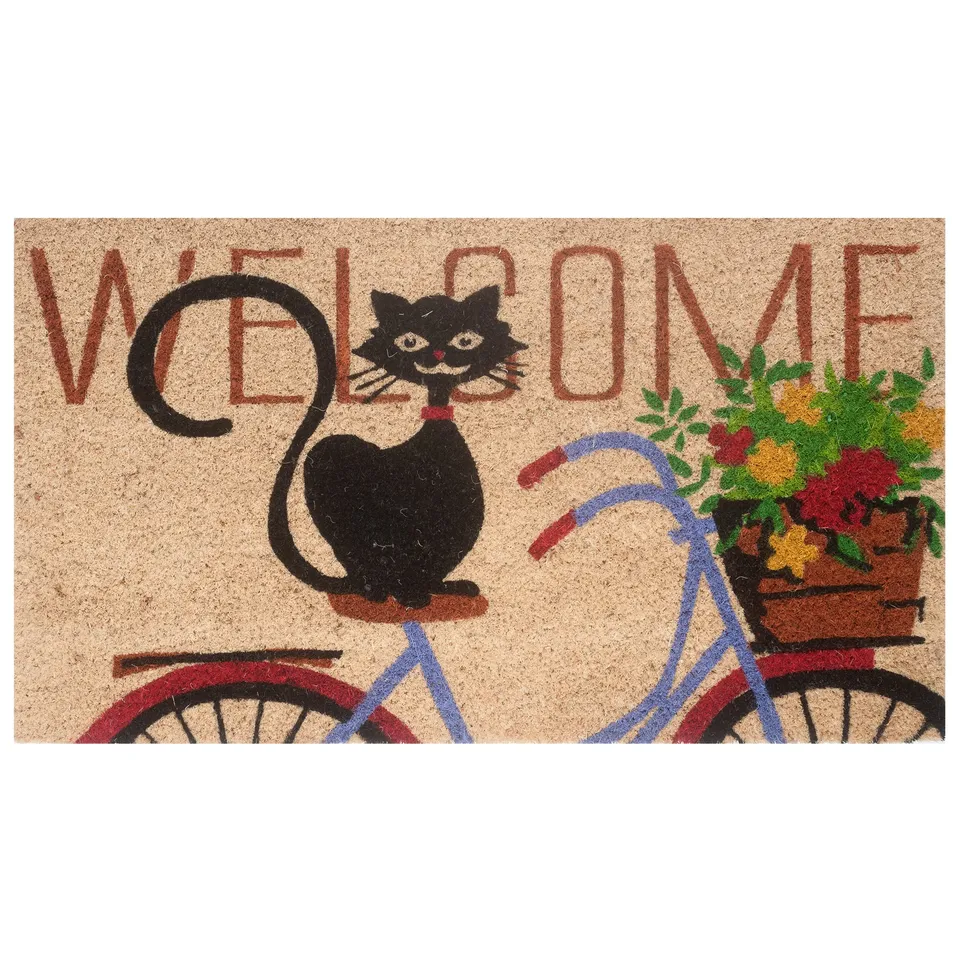 baroni-home-paillasson-coco-70x40-cm-chat-v-lo-welcome image 1
