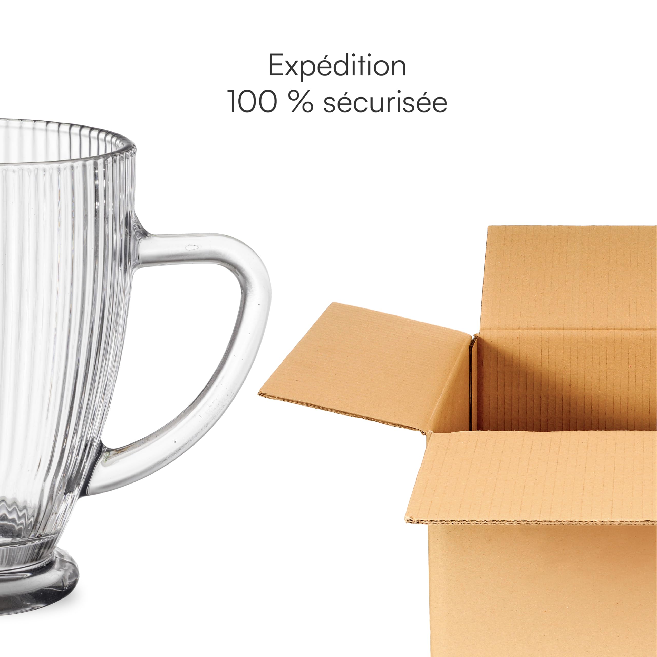 baroni-home-cucina-carafe-verre-1l-relief-transparent image 5