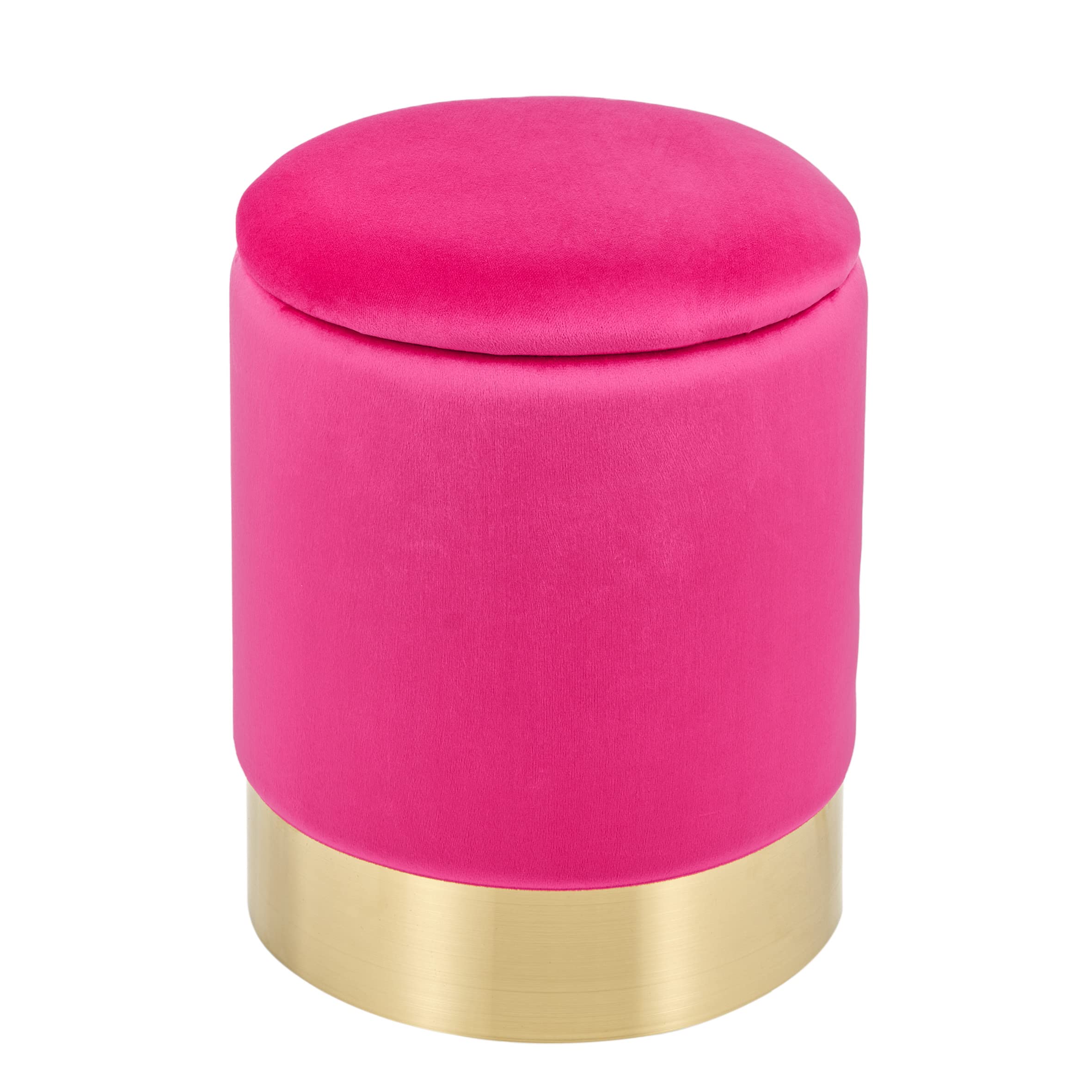 baroni-home-pouf-container-velours-fuchsia-31x31x39-cm image 1