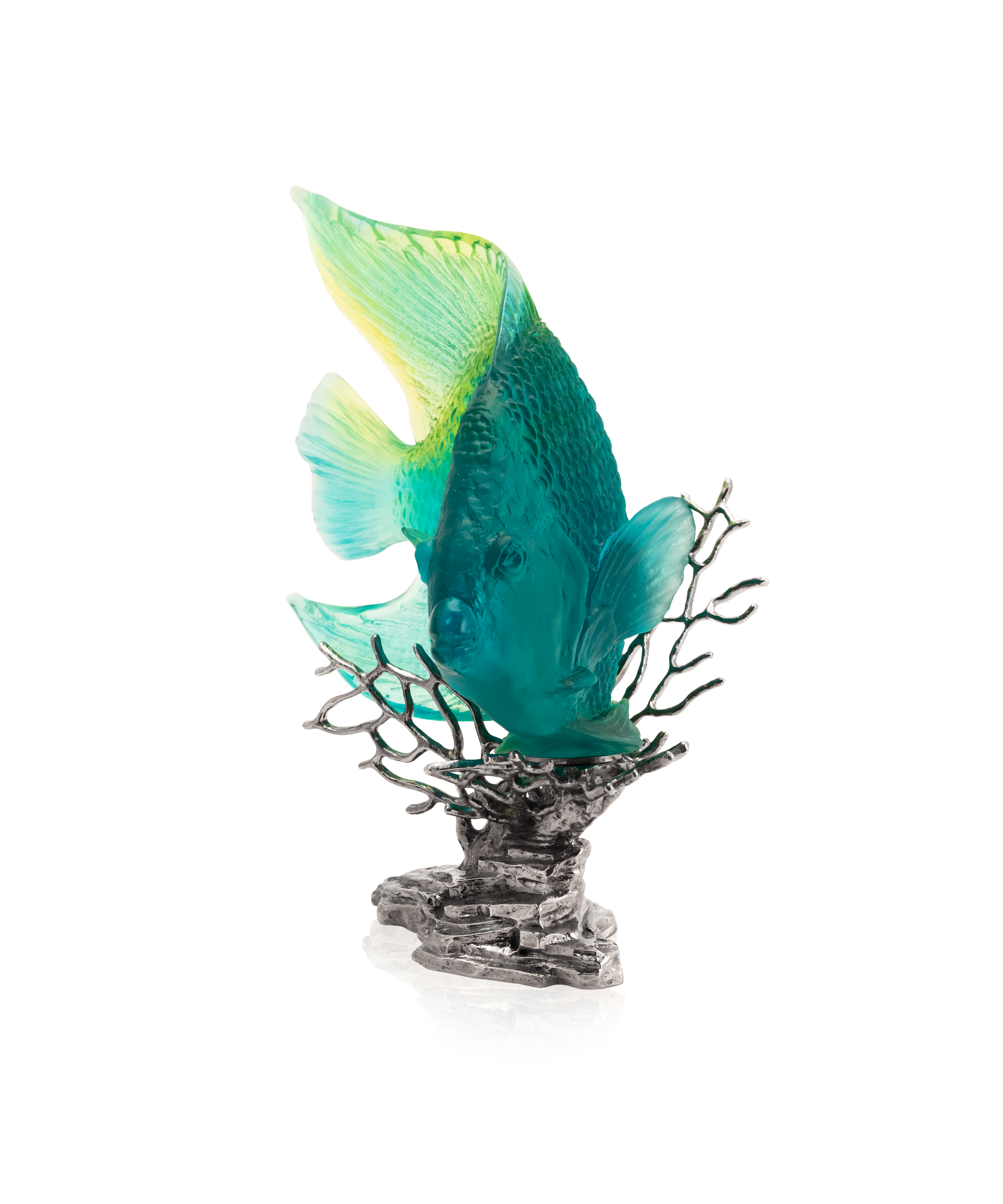 daum-mer-de-corail-ange-royal-turquoise-sculpture image 3
