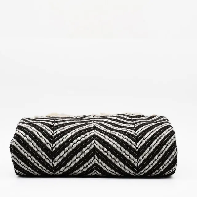 luisa-paix-o-espiga-plaid-coton-noir-200x135-cm image 1