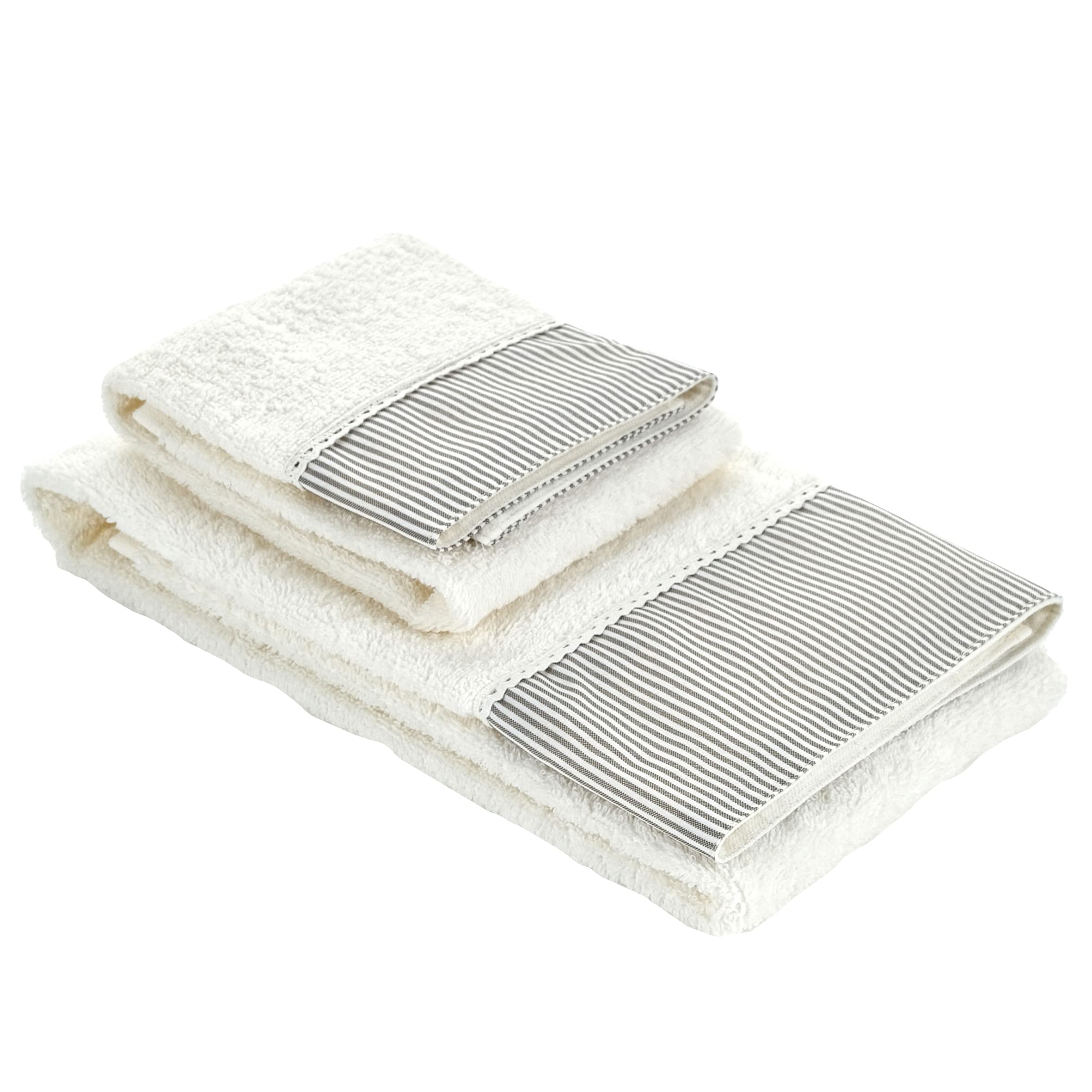 baroni-home-tessile-bagno-lot-2-serviettes-damas-blanc-50x100 image 6