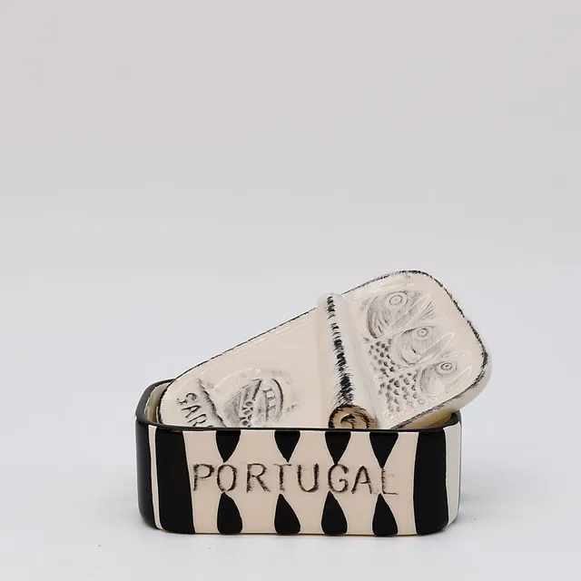 luisa-paix-o-vaisselle-portugaise-bo-te-sardines-c-ramique-noir image 1