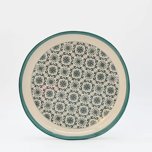 luisa-paix-o-padr-o-assiette-c-ramique-verte-27-cm image 1