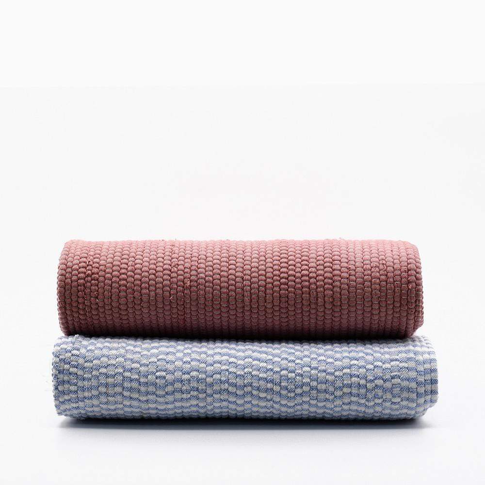 luisa-paix-o-tapis-coton-tress-rose-100x50-lavable-main image 1