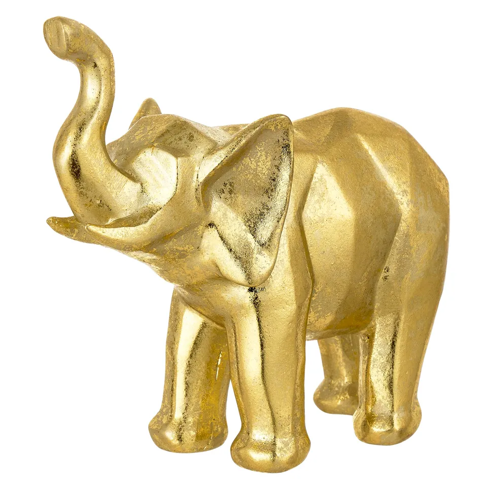 baroni-home-figurine-l-phant-r-sine-dor-e-16x7x14-cm image 1