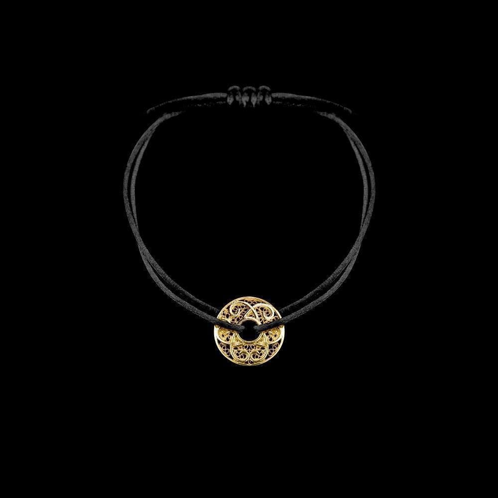 luisa-paix-o-infinito-bracelet-argent-dor-cordon-noir image 4