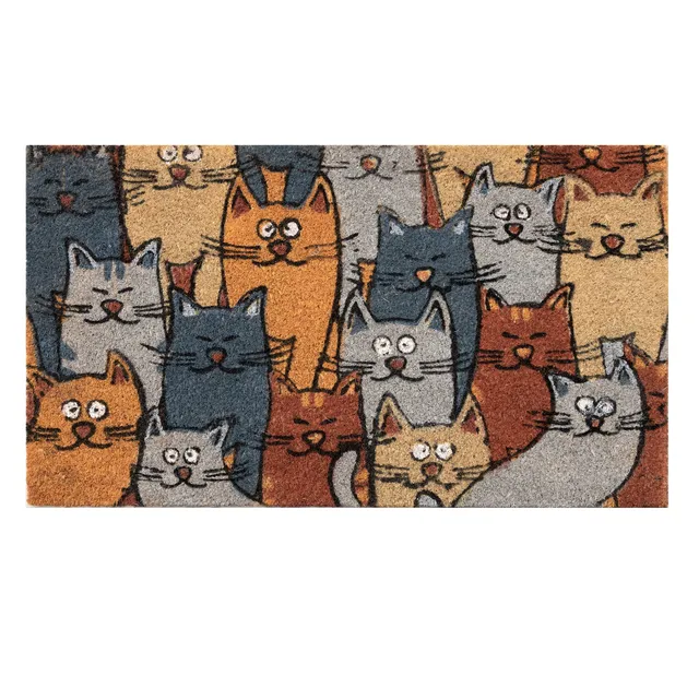 baroni-home-paillasson-coco-70x40-cm-colonie-de-chats image 1