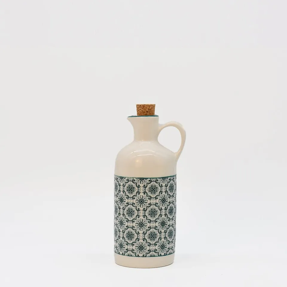 luisa-paix-o-padr-o-carafe-huile-c-ramique-verte-500-ml image 1