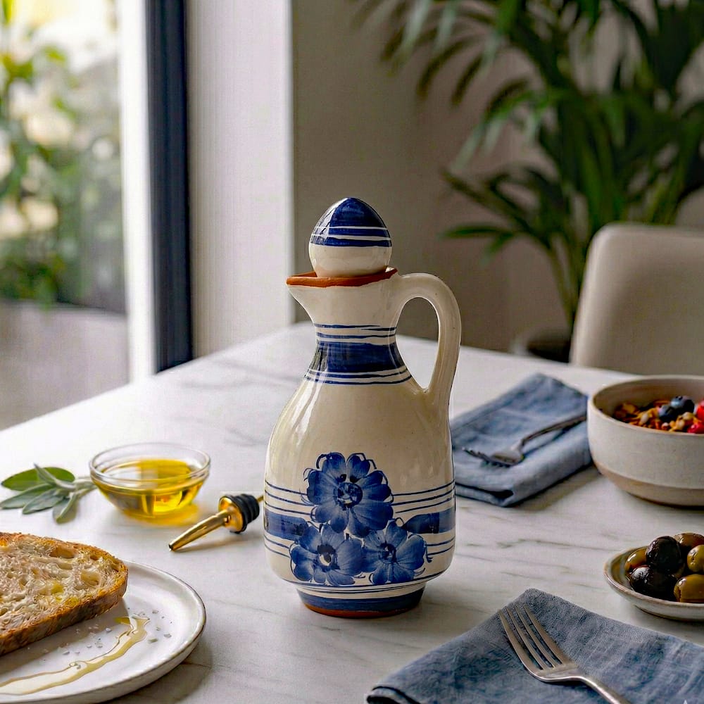 luisa-paix-o-carafe-huile-terre-cuite-bleue-250-ml image 3