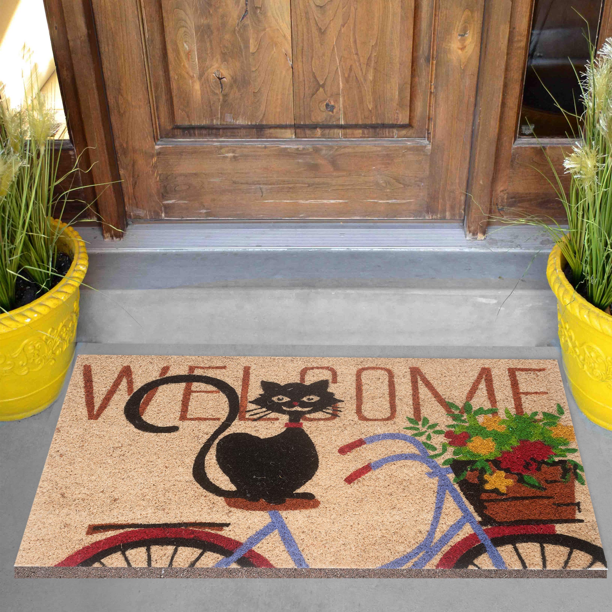 baroni-home-paillasson-coco-70x40-cm-chat-v-lo-welcome image 2