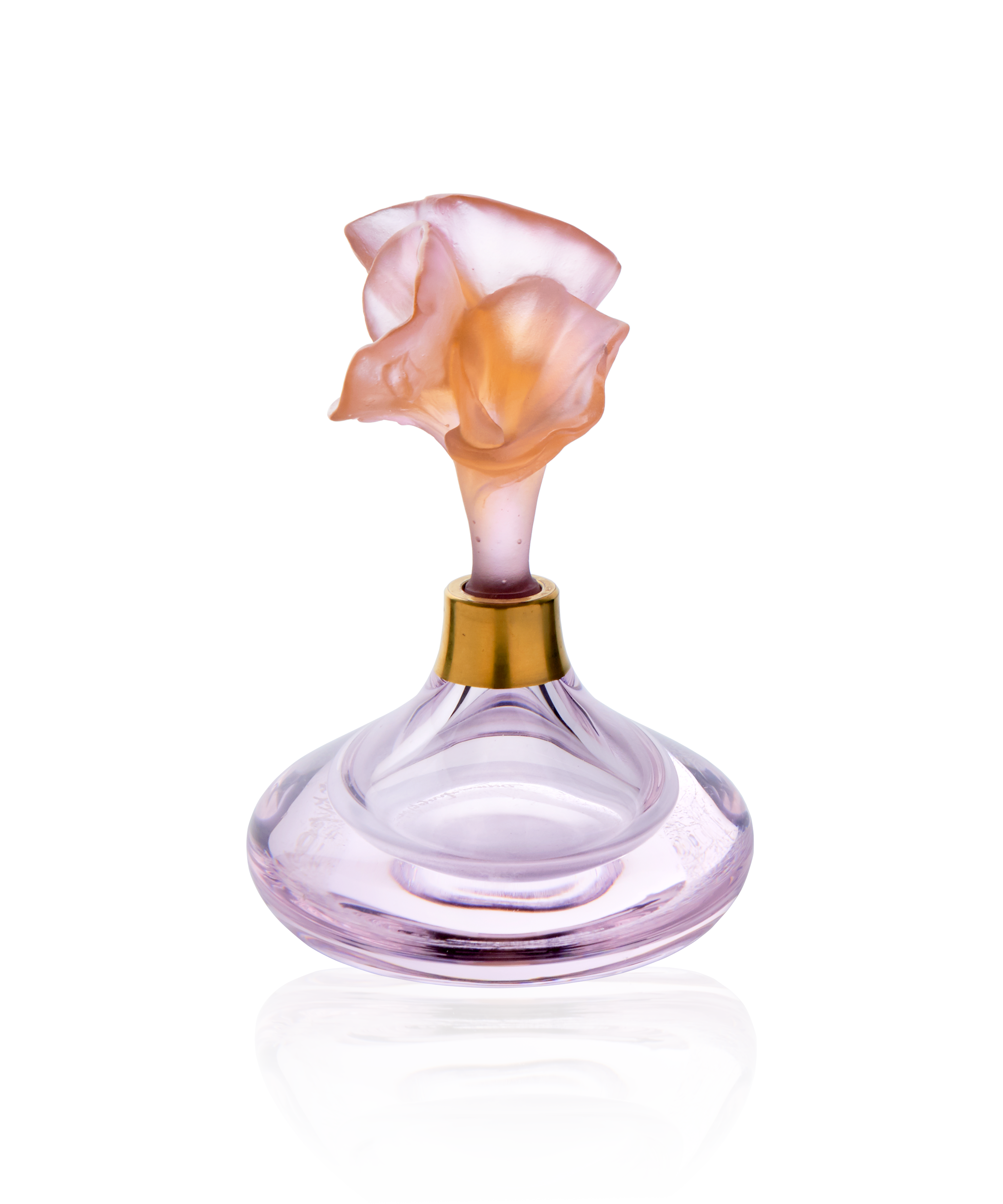 daum-d-coration-cristal-arum-flacon-parfum-ambre-rose-floral image 1