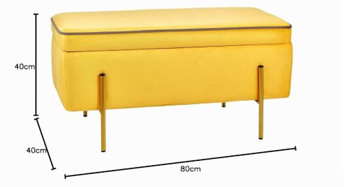 baroni-home-pouf-banc-coffre-velours-jaune-80x40x40-cm image 5