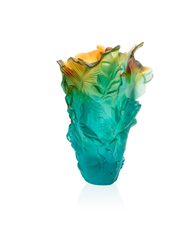 daum-voyage-tropical-vase-grand-mod-le-cristal-d-cor-floral image 1
