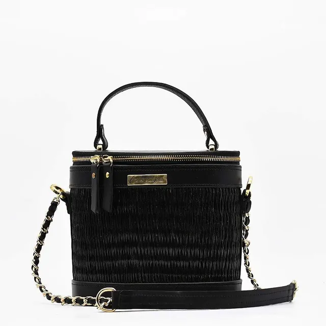 luisa-paix-o-sac-jonc-cuir-noir-22-cm image 1